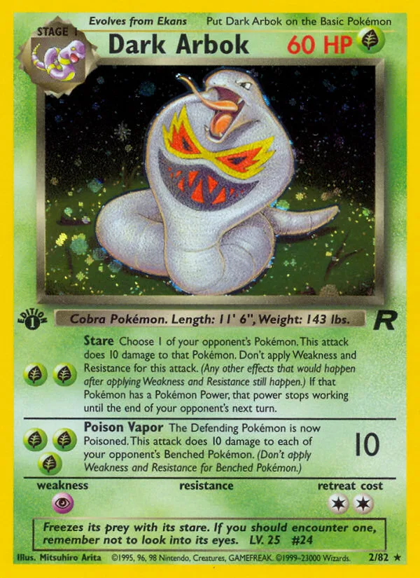 Dark Arbok #2 Team Rocket Pokemon card