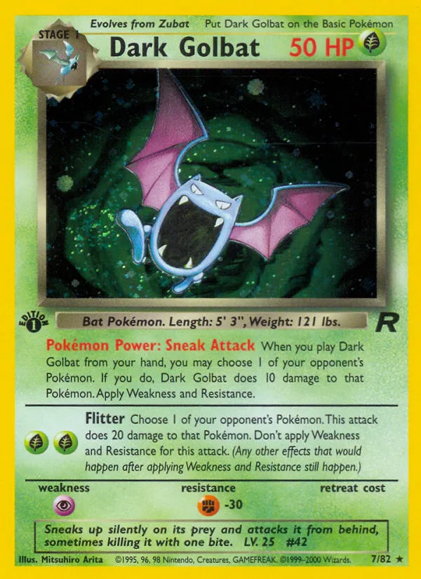 Dark Golbat #7 Team Rocket Pokemon card
