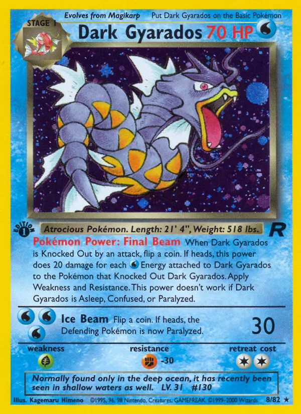 Dark Gyarados #8 Team Rocket Pokemon card
