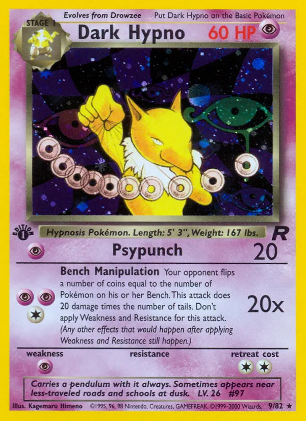 Dark Hypno #9 Team Rocket Pokemon card