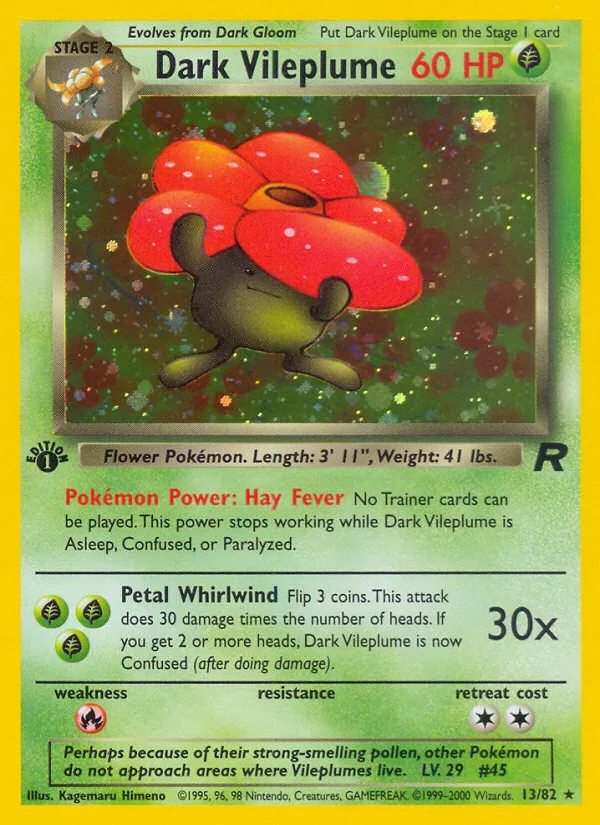 Dark Vileplume #13 Team Rocket Pokemon card