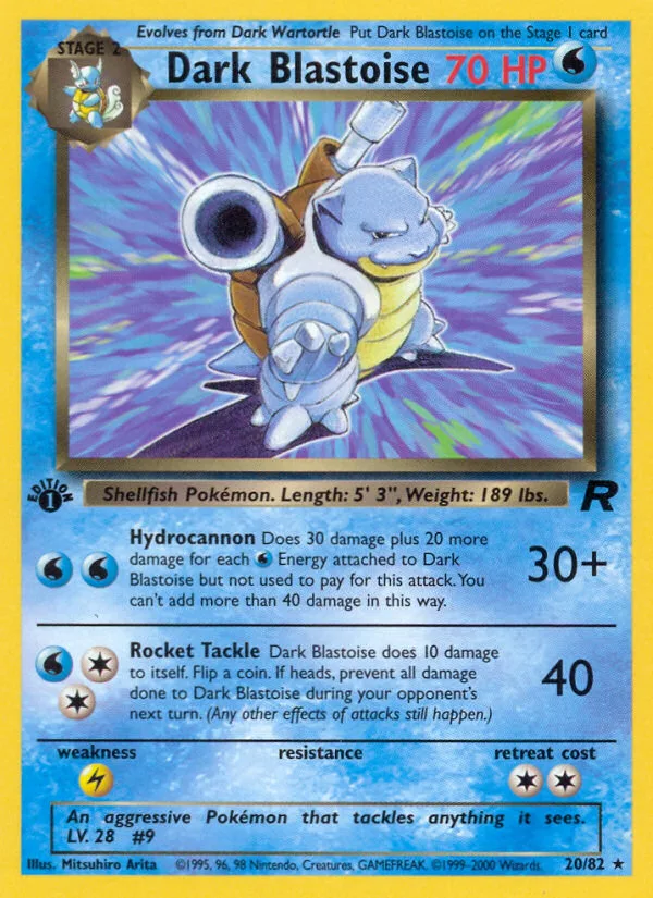 Dark Blastoise #20 Team Rocket Pokemon card