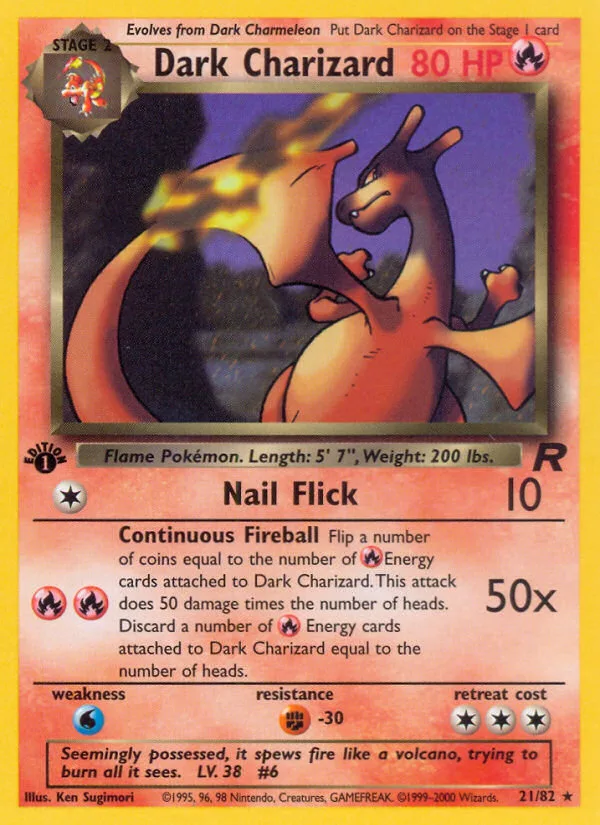 Dark Charizard #21 Team Rocket Pokemon card