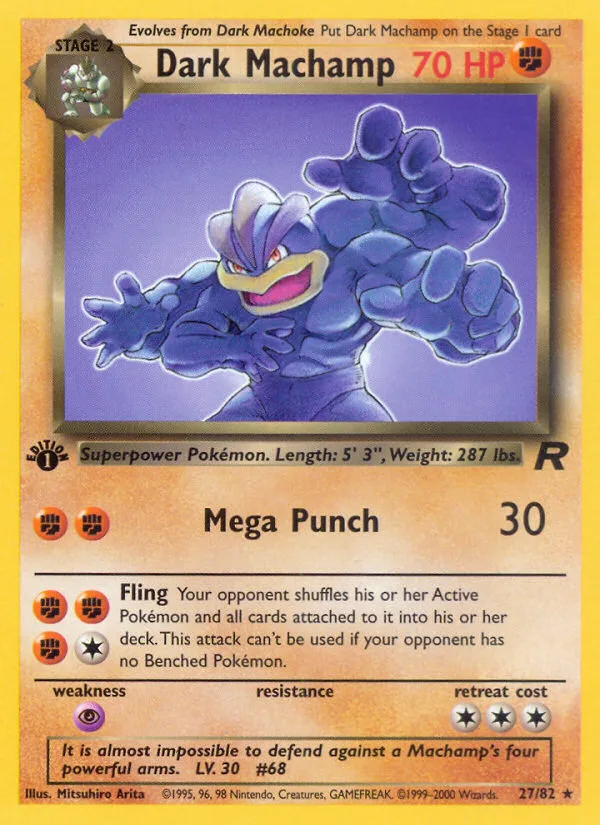 Dark Machamp #27 Team Rocket Pokemon card