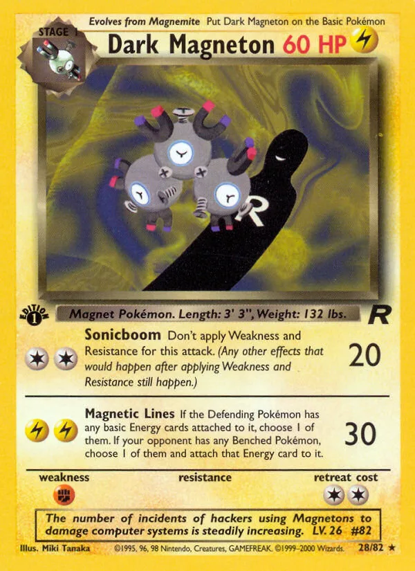 Dark Magneton #28 Team Rocket Pokemon card