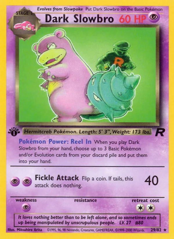 Dark Slowbro #29 Team Rocket Pokemon card
