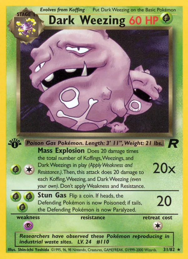 Dark Weezing #31 Team Rocket Pokemon card