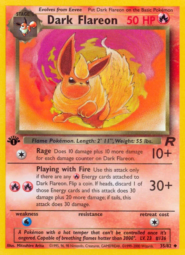 Dark Flareon #35 Team Rocket Pokemon card