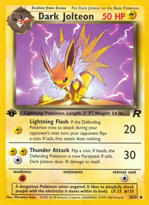 Dark Jolteon #38 Team Rocket Pokemon card