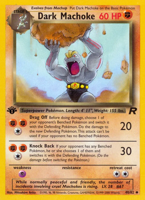 Dark Machoke #40 Team Rocket Pokemon card
