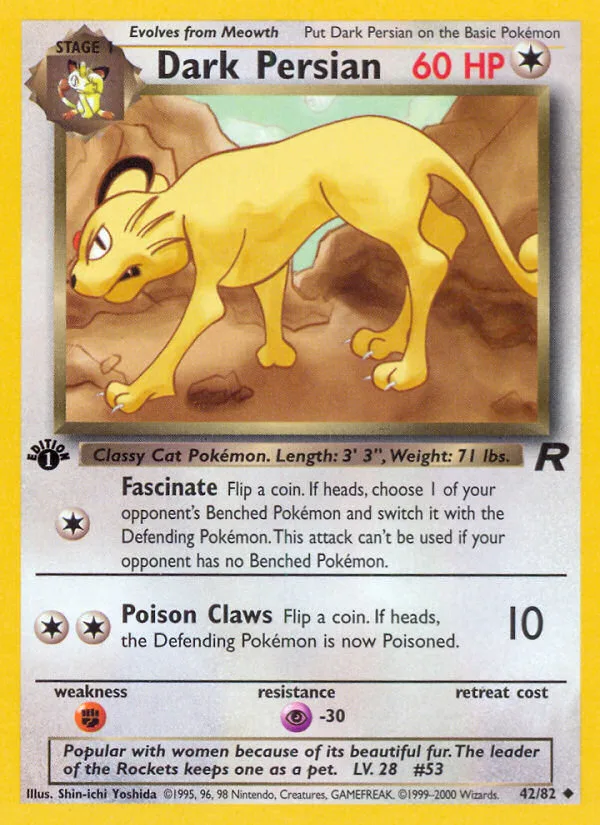 Dark Persian #42 Team Rocket Pokemon card