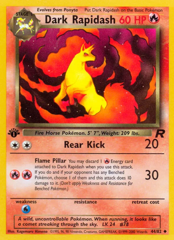 Dark Rapidash #44 Team Rocket Pokemon card