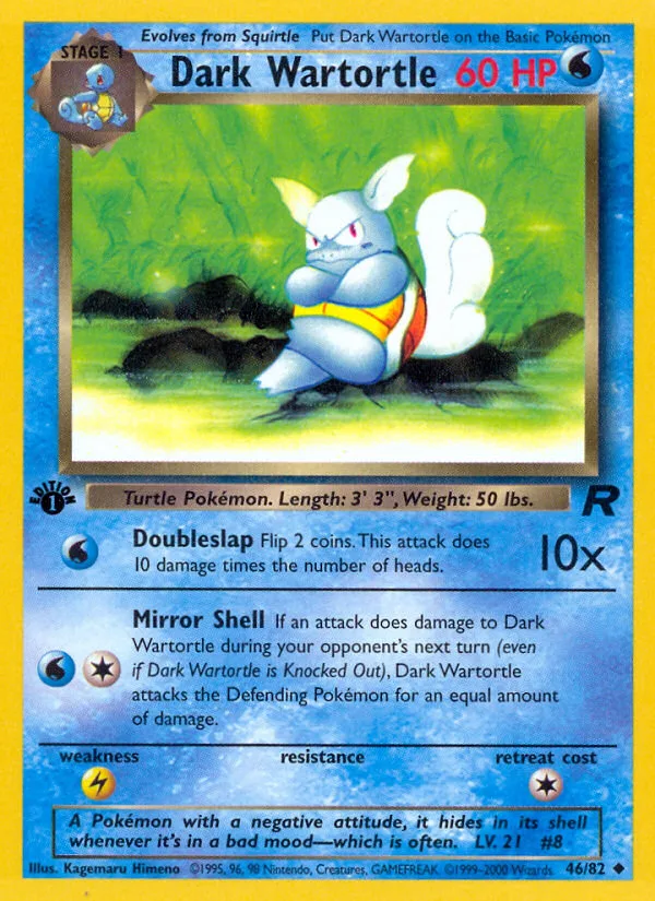 Dark Wartortle #46 Team Rocket Pokemon card