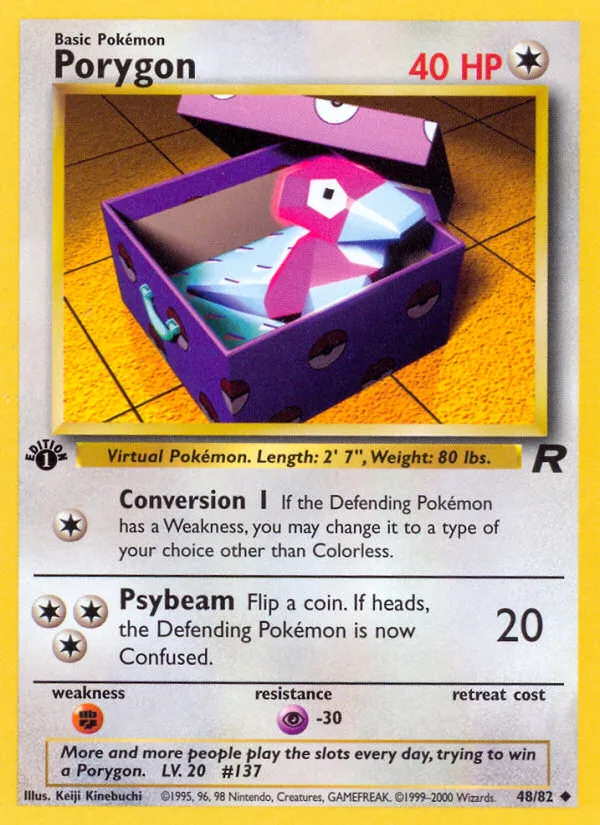 Porygon #48 Team Rocket Pokemon card