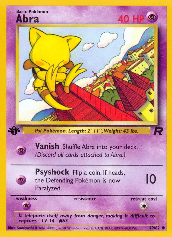 Abra #49 Team Rocket Pokemon card