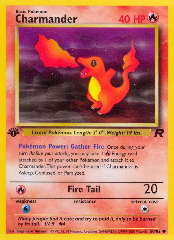 Charmander #50 Team Rocket Pokemon card