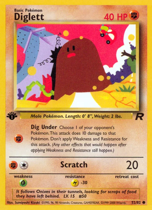 Diglett #52 Team Rocket Pokemon card