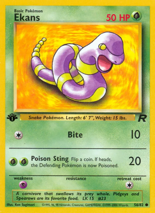 Ekans #56 Team Rocket Pokemon card