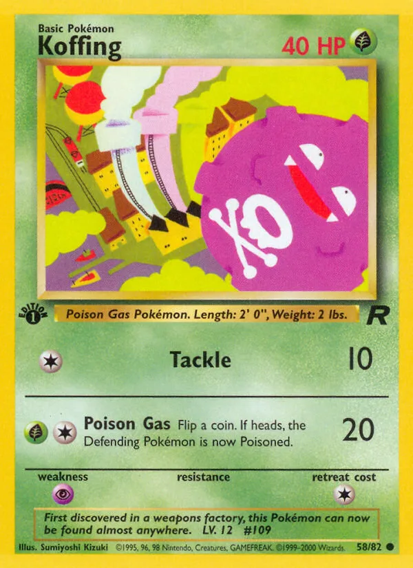 Koffing #58 Team Rocket Pokemon card