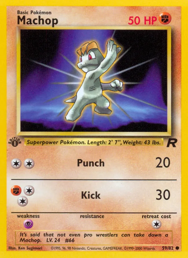 Machop #59 Team Rocket Pokemon card