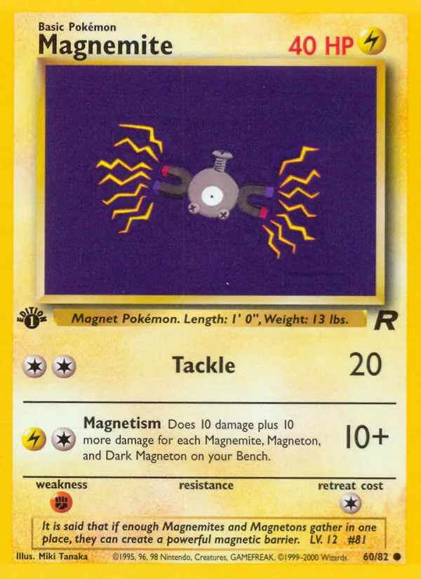 Magnemite #60 Team Rocket Pokemon card