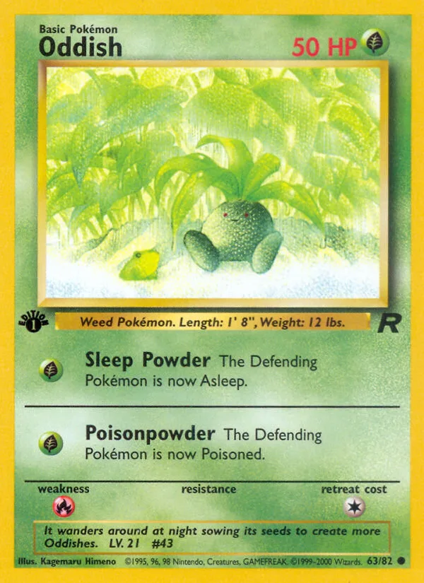 Oddish #63 Team Rocket Pokemon card