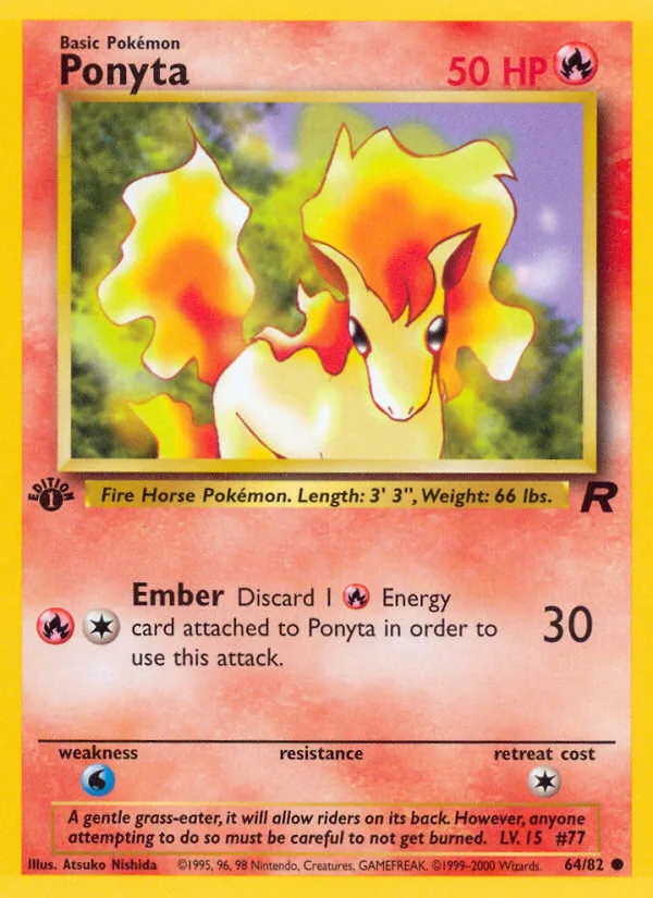 Ponyta #64 Team Rocket Pokemon card