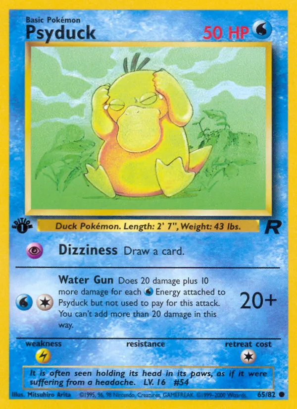 Psyduck #65 Team Rocket Pokemon card