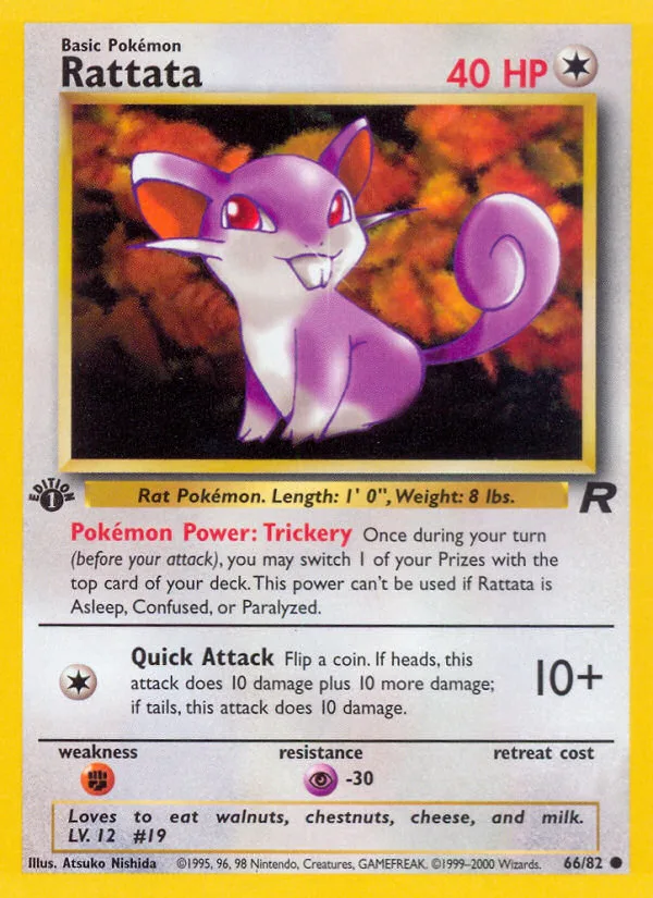 Rattata #66 Team Rocket Pokemon card