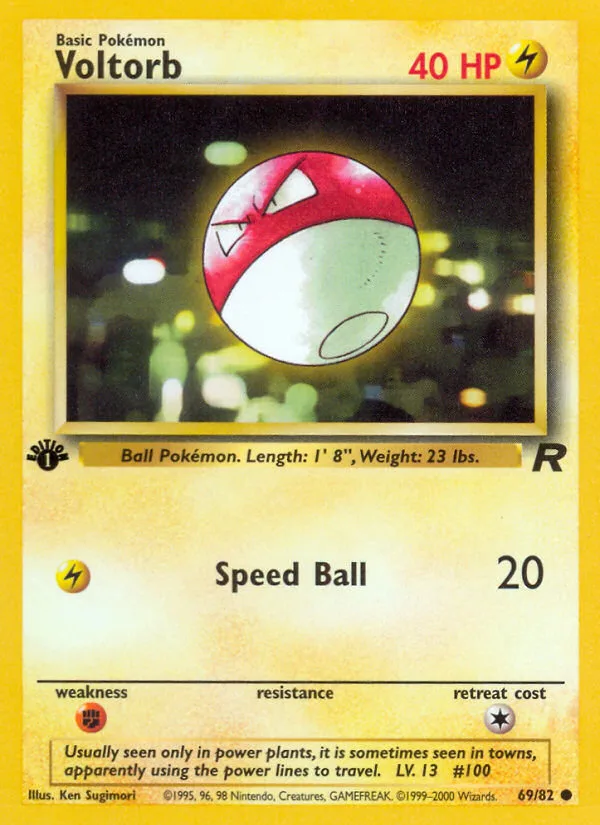 Voltorb #69 Team Rocket Pokemon card