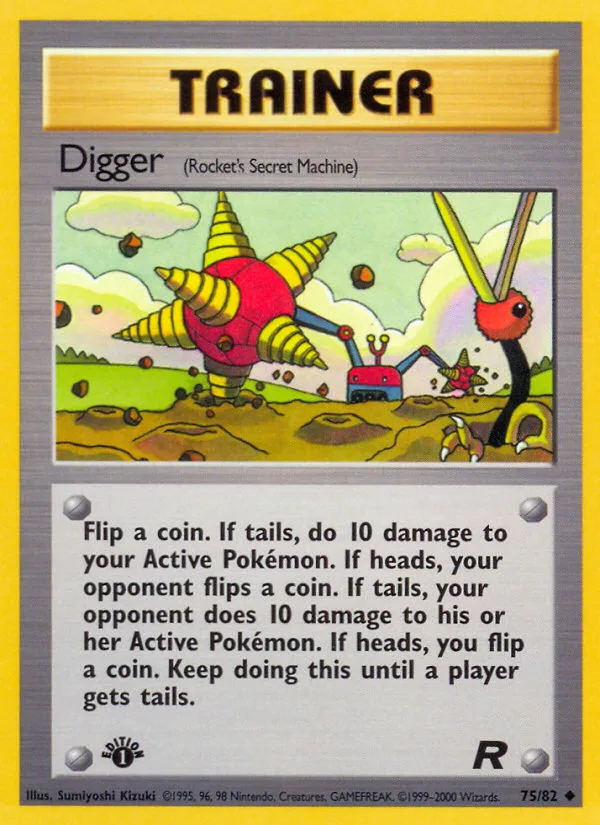 Digger #75 Team Rocket Pokemon card