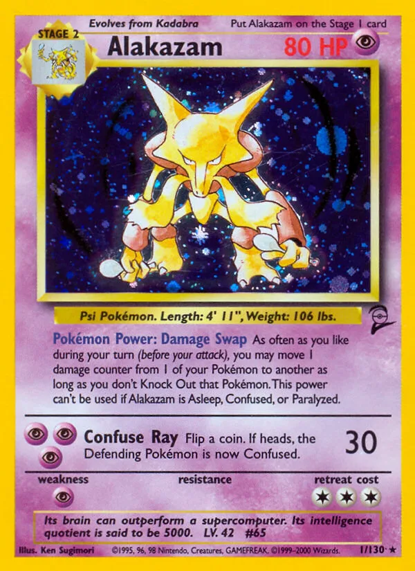 Alakazam #1 Base Set 2 Pokemon card