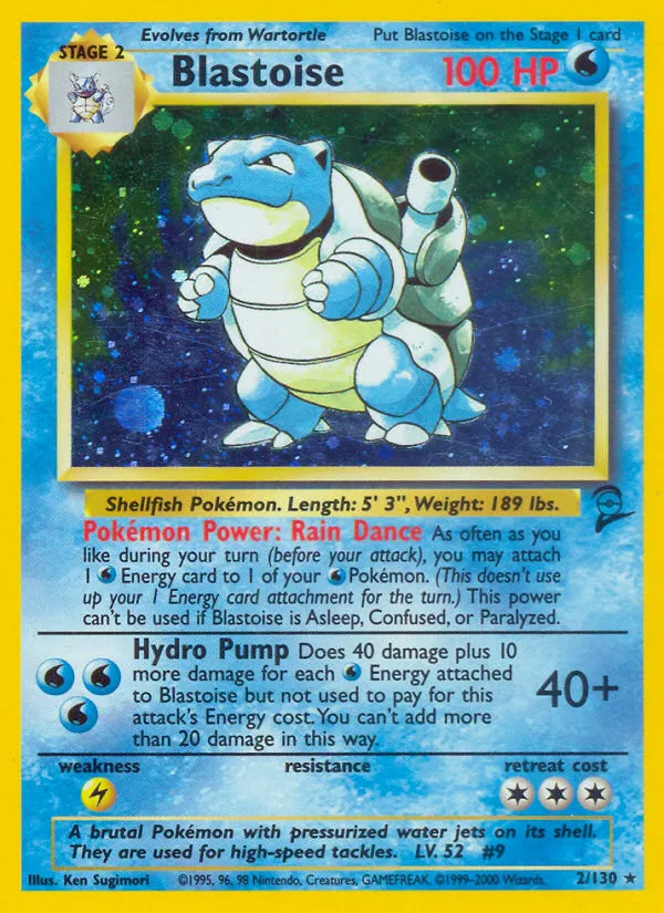 Blastoise #2 Base Set 2 Pokemon card