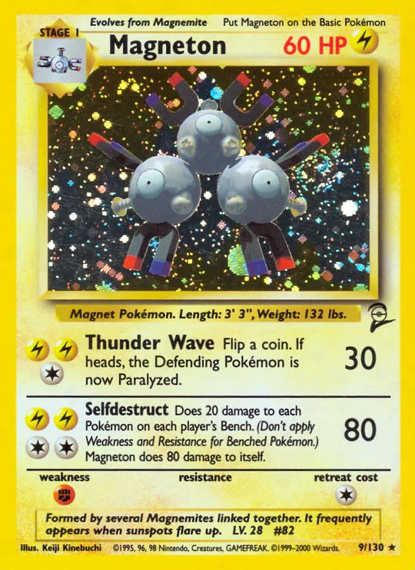 Magneton #9 Base Set 2 Pokemon card