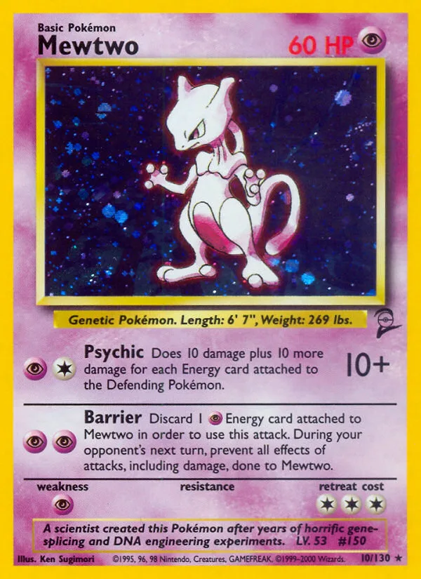 Mewtwo #10 Base Set 2 Pokemon card