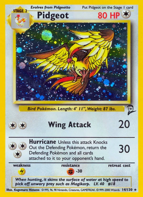Pidgeot #14 Base Set 2 Pokemon card
