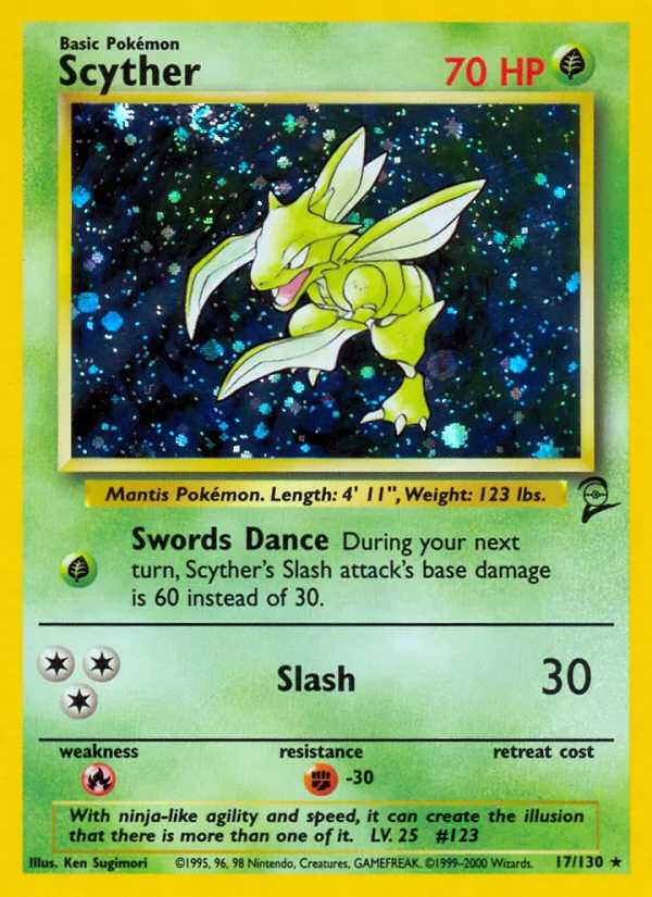 Scyther #17 Base Set 2 Pokemon card