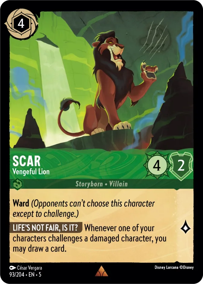 Scar #93 Shimmering Skies Disney Lorcana card