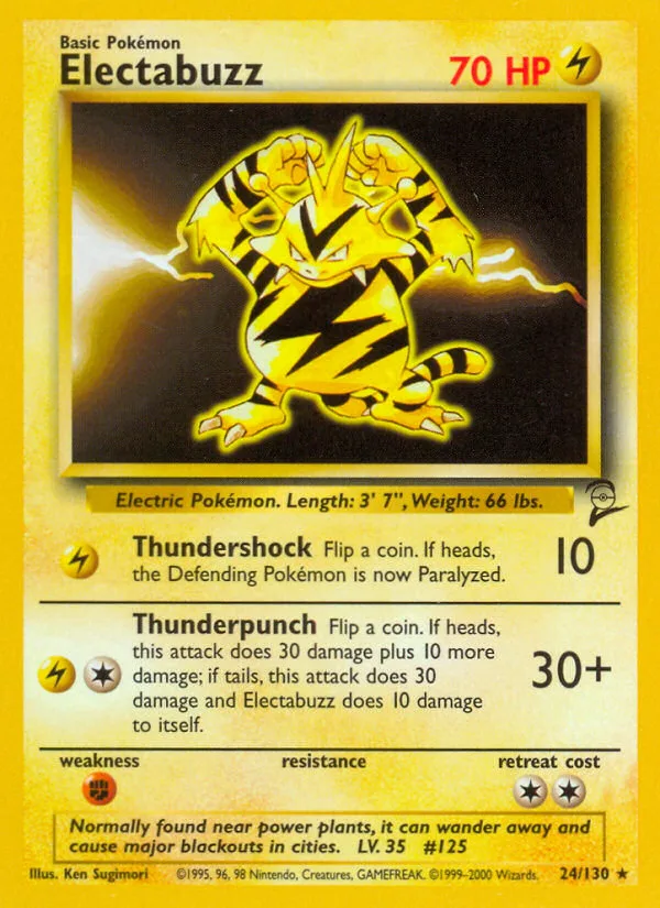Electabuzz #24 Base Set 2 Pokemon card
