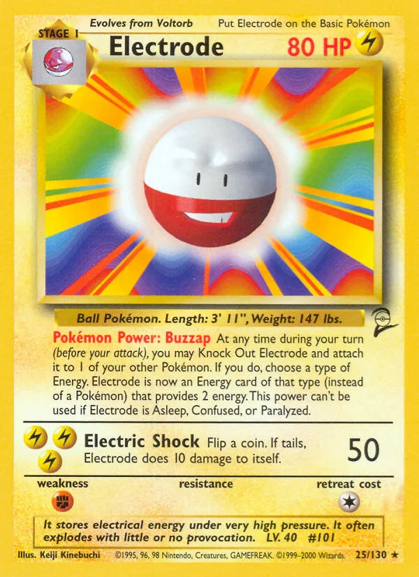 Electrode #25 Base Set 2 Pokemon card