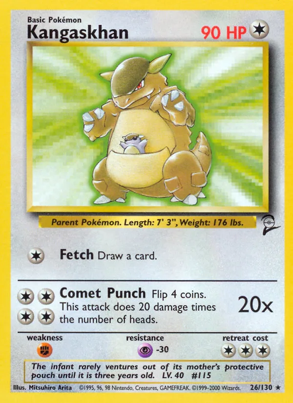 Kangaskhan #26 Base Set 2 Pokemon card