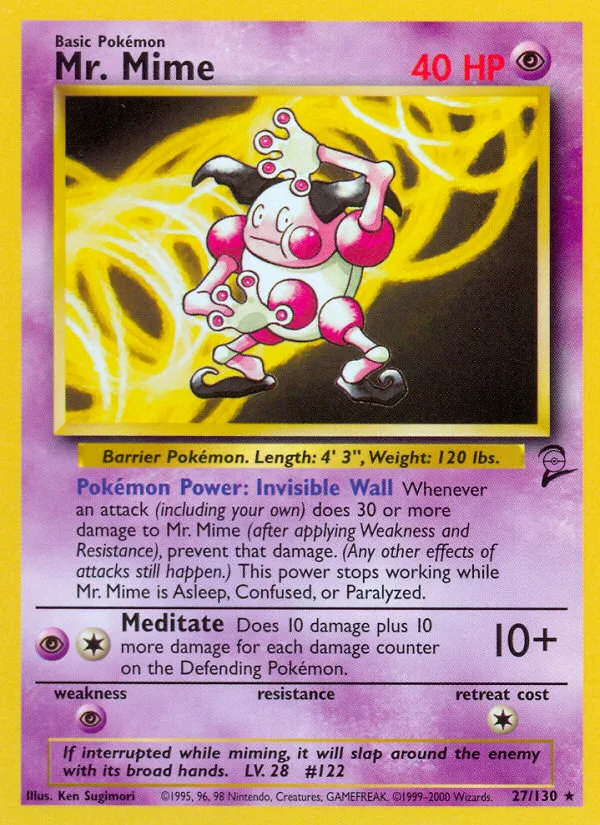 Mr. Mime #27 Base Set 2 Pokemon card