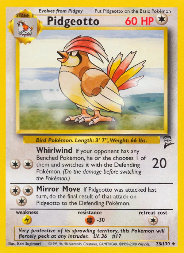 Pidgeotto #28 Base Set 2 Pokemon card