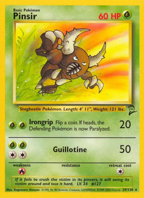 Pinsir #29 Base Set 2 Pokemon card