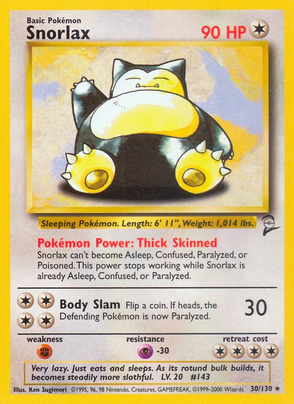 Snorlax #30 Base Set 2 Pokemon card