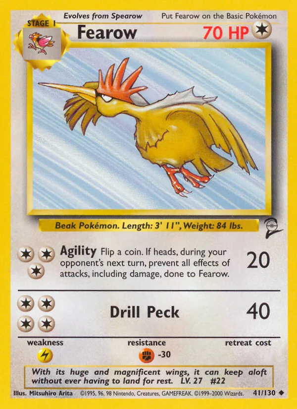 Fearow #41 Base Set 2 Pokemon card