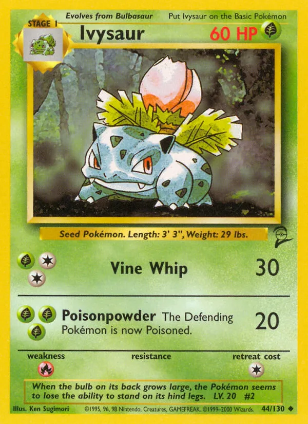 Ivysaur #44 Base Set 2 Pokemon card