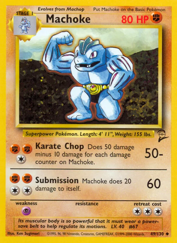Machoke #49 Base Set 2 Pokemon card