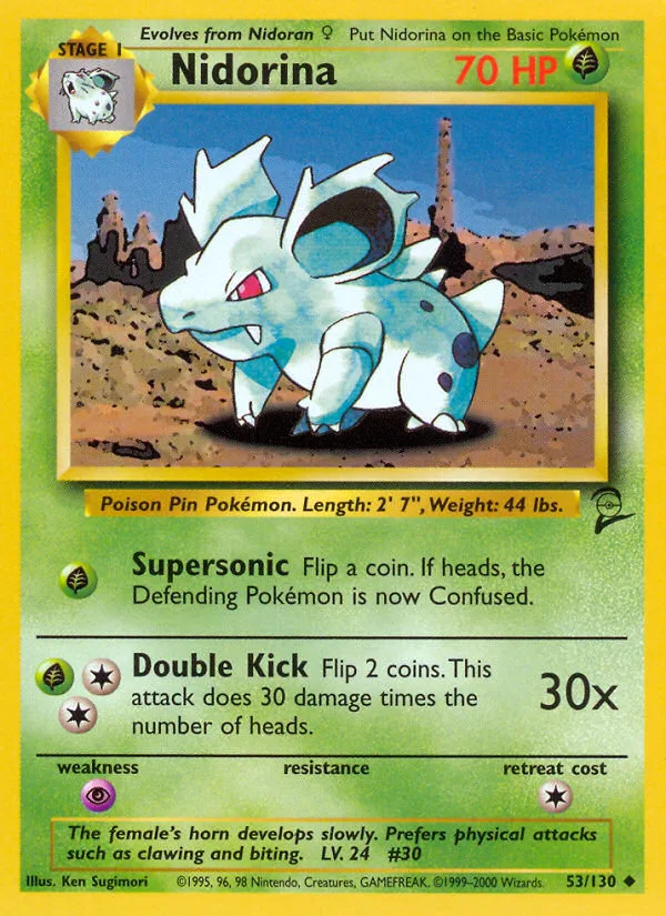Nidorina Base Set 2 card