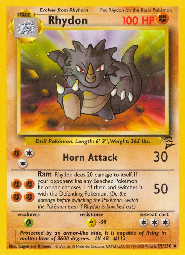 Rhydon Base Set 2 card
